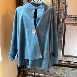 IC by Connie K Teal Faux Suede Jacket